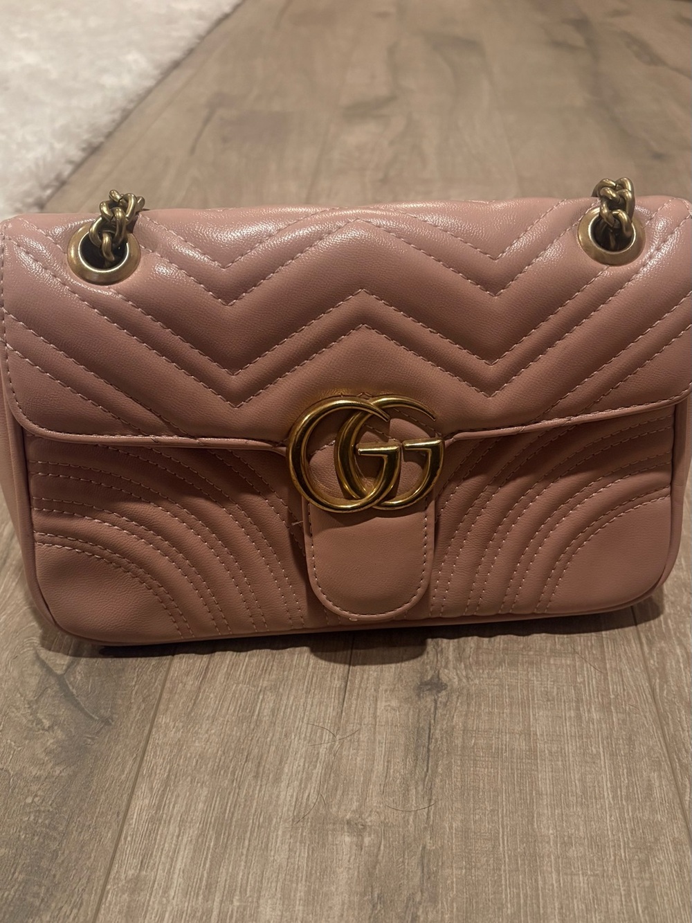 Pink and gold purse